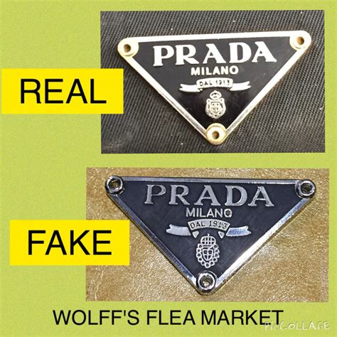 vs fake real vintage prada logo|prada real or fake.